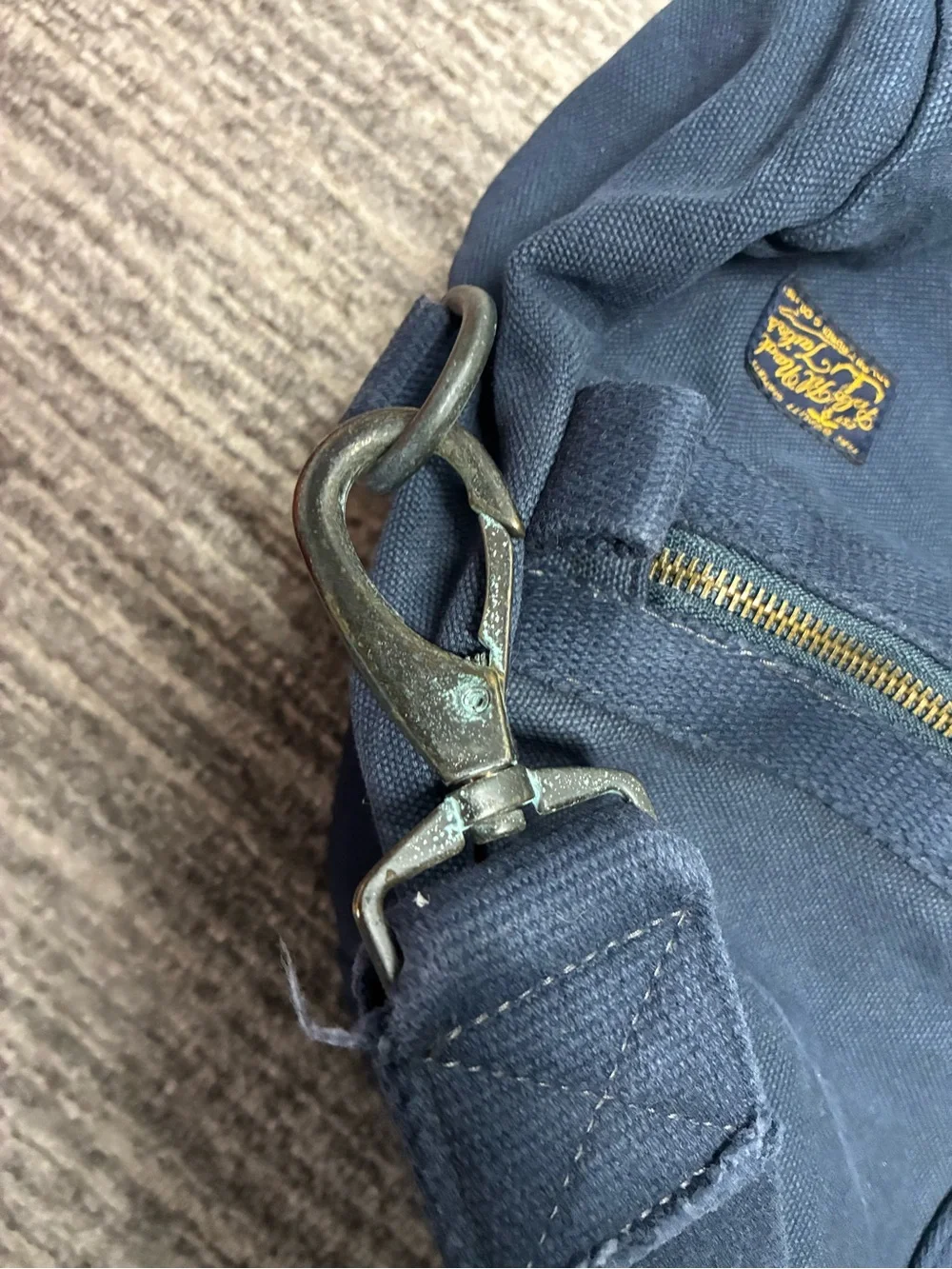 Vintage Polo Ralph Lauren Naval Tailors Navy Blue Canvas Duffle Bag RARE